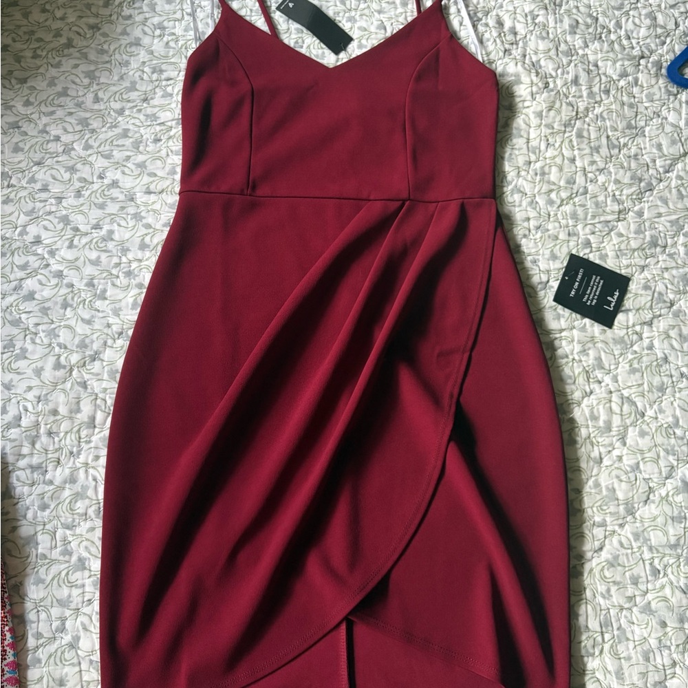 NWT Lulu’s Elegant Burgundy Red Wine Sleeveless Bodycon Dress